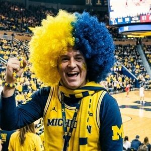 University of Michigan Two-Tone Afro Wig